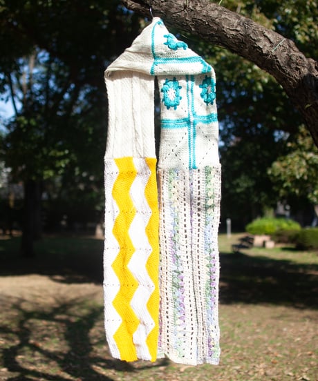 "海の帰り道" Vintage knit Rebuild Muffler by the way back from the sea