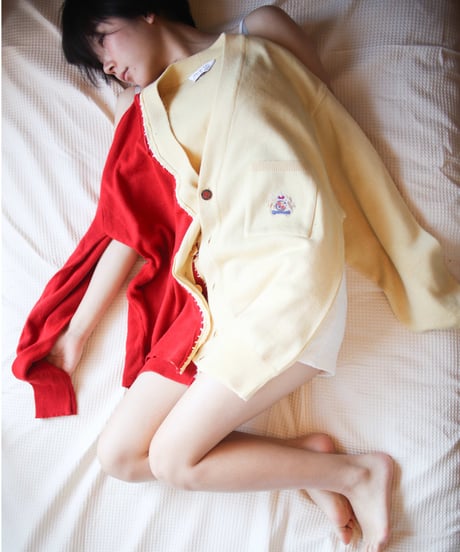 "あの日、赤かっただけのカーディガン" Past Red knit, Rebuild by vintages