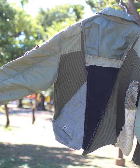 "その傷はやさしさになる" Beautiful scratches Short coat, reconstructed from mix vintages