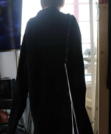 "夜間飛行" night flight knit one-piece, reconstructed from black knit vintages