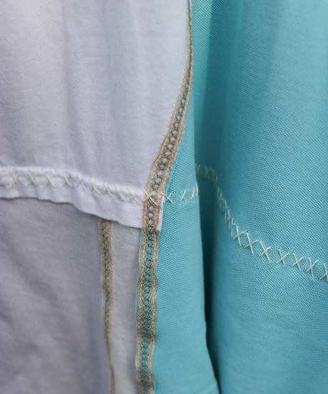"水色の再会" Light blue reunion Dress One-piece, reconstructed from vintages