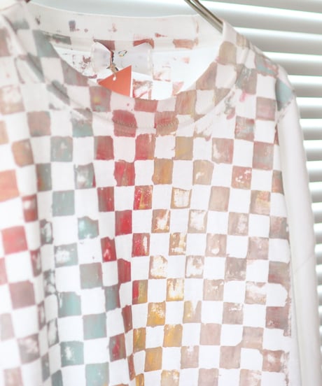 "パウル・クレーに捧ぐ手刷りのロンT 第一色" T-shirt by Analog silk screen overlay blurring hand-print
