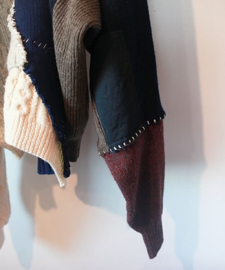"月明かりの下の天使"  Angel under the moonlight (imitating the collar) knit, Rebuild by vintages