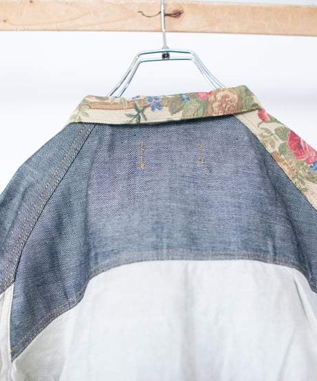《nisai × soma komatsuno》"私だけの花" Patchwork oversized jacket, Rebuild by vintage rug and denim