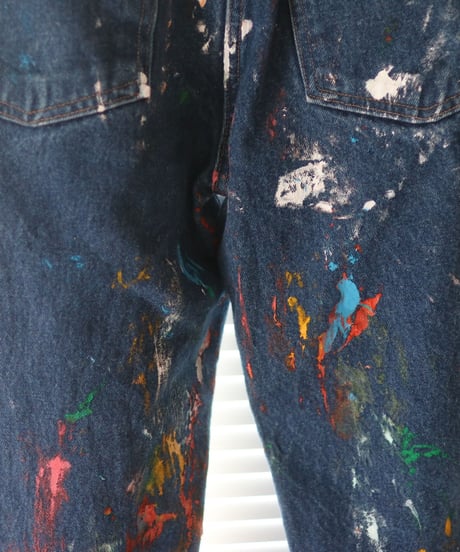 "黒風白雨2" Storm painted denim 2nd, Based on vintage denim