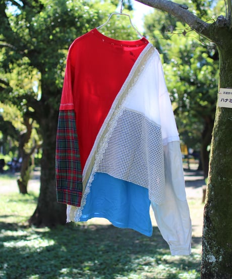 "四ヶ月"  Long sleeve t-shirt Inspired by four months, Rebuild by vintages