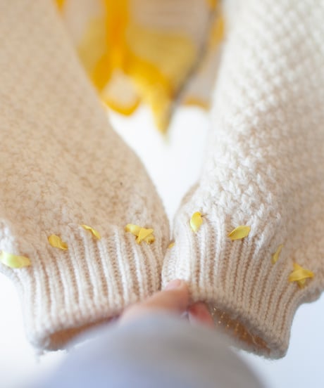 "乱反射する光の結晶" light crystals short-knit, Rebuild by vintages