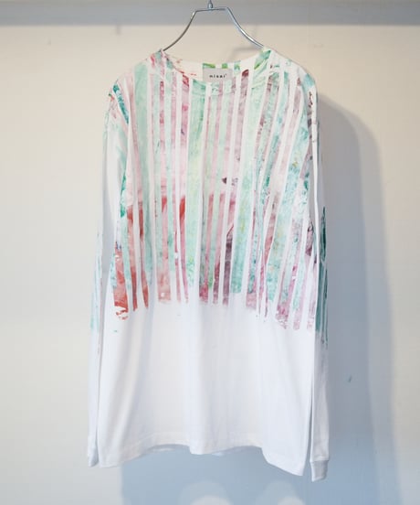 "色彩手刷りのロンT 2024年版 第四色" T-shirt with hand-printed colors