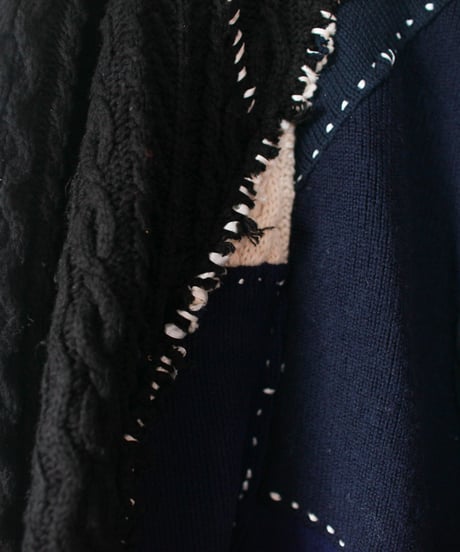 "夜の海" Seaside night knit, Rebuild by vintages