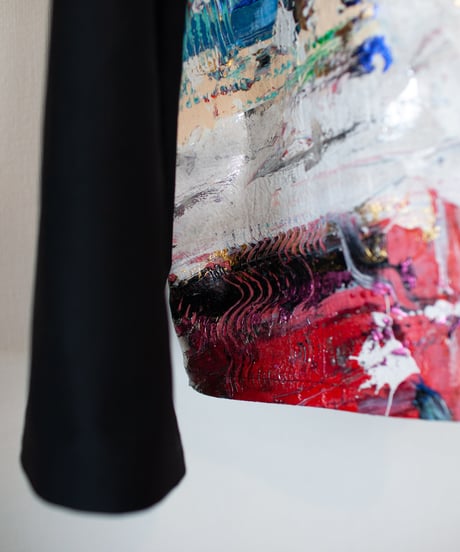 《0＜nisai+α≦Y》 metal hook paint shirt jacket / black formal wool