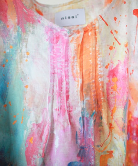 "肌を思う色彩" Colors that remind you of your skin, Hand-painted based on French One-piece
