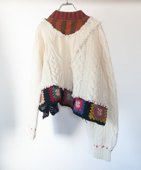 "火照る" hotel short-knit, Rebuild by vintages