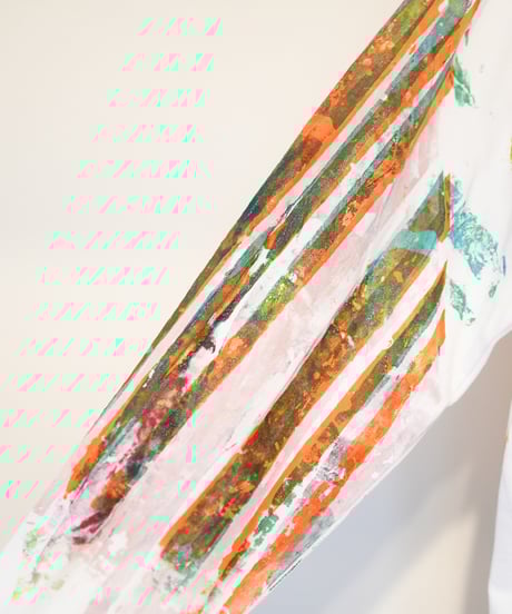"色彩手刷りのロンT 2024年版 第一色" T-shirt with hand-printed colors