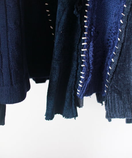 "東京豪雨2" Heavy rain in Tokyo 2 knit, Rebuild by vintages