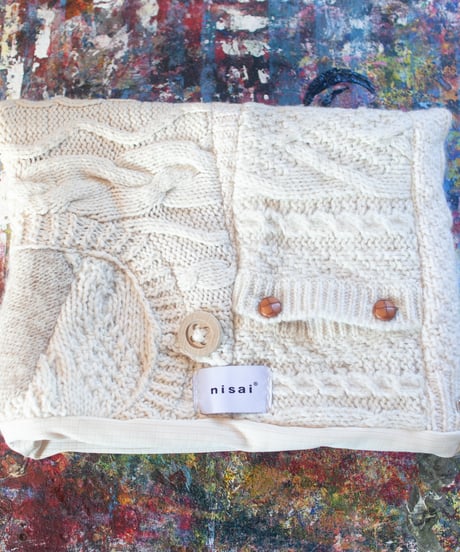 "つぎはぎの猫耳帽子 第十九色" knit cat cap, Rebuild by vintagess