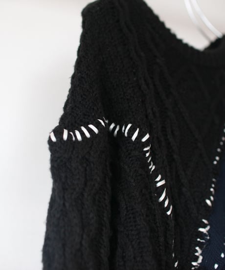 "夜の海" Seaside night knit, Rebuild by vintages