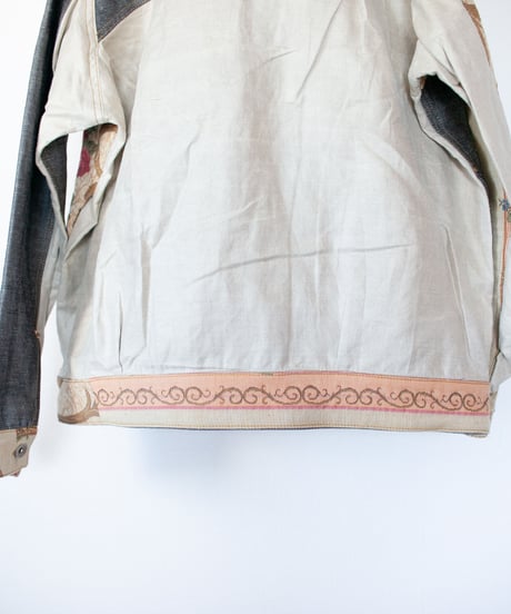 《nisai × soma komatsuno》"私だけの花" Patchwork oversized jacket, Rebuild by vintage rug and denim