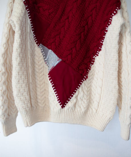 "つぎはぎのラブのセーター 第十三色" patchwork of kove knit, Rebuild by vintages
