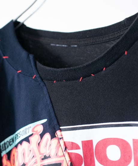 "ナイトパークウィズフラワーズ" Night park with flowers long-sleeved T-shirt, Rebuild by vintages