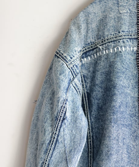 "赤が覗く夜" night with red gaze coat, reconstructed from french cloak and denim vintages