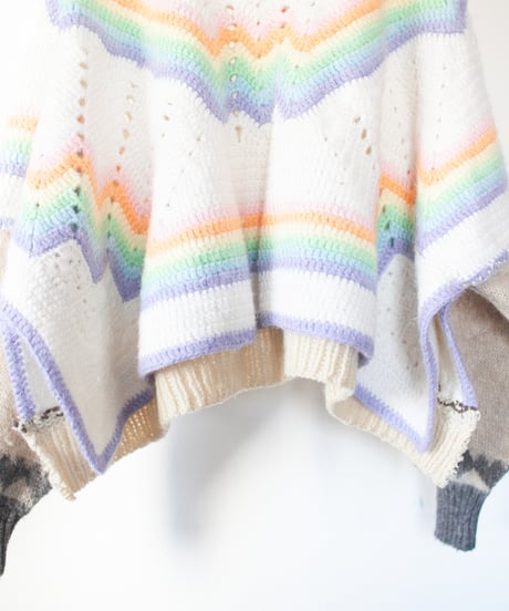 "虹のショートニット" Rainbow short-knit, Rebuild by vintages