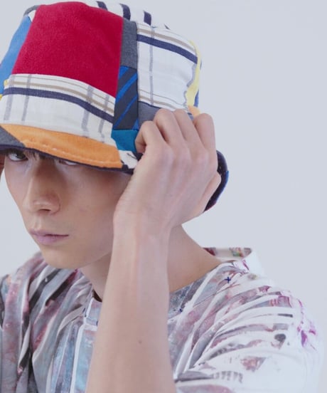 "あざやかな日々を思い出す為のバケットハット" Multicolor Trainer Patchwork hat, Rebuild by vintages