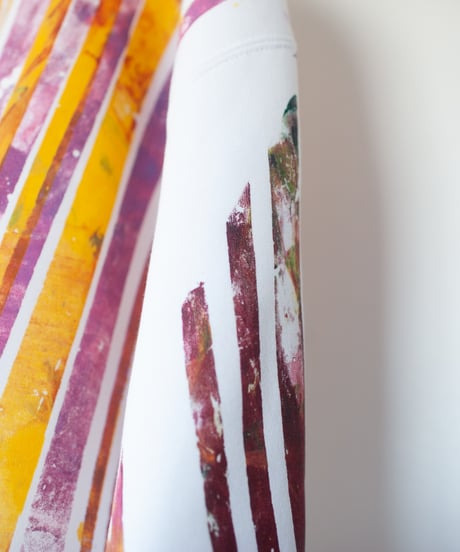 "故郷" Analog silk screen overlay blurring hand-printed Trainer