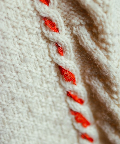 "若い多声音楽" Vintage knit Rebuild Muffler by Polyphony