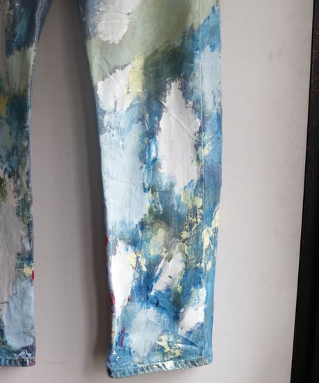 "贈花" Gifted Flowers paint, Based on Levis 505 denim