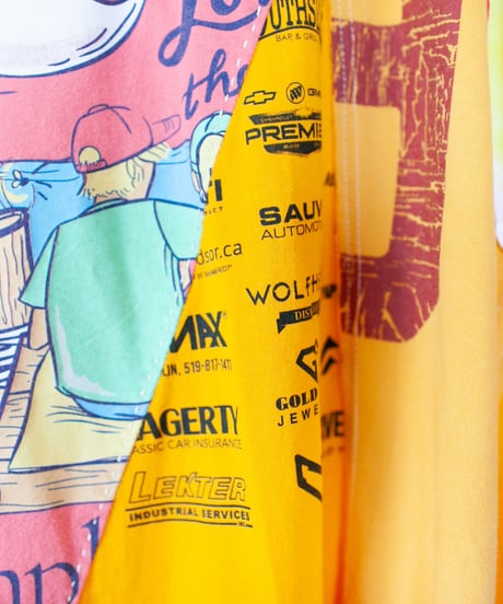 "ピンクナイトウィズイエローフラワーズ" pink night with yellow flowers T-shirt, Rebuild by vintages