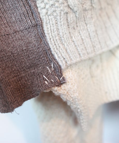 "月明かりの下の天使"  Angel under the moonlight (imitating the collar) knit, Rebuild by vintages