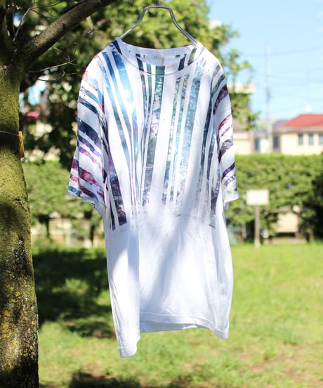 "色彩記録の手刷りのTシャツ 第十一色" T-shirt by Analog silk screen overlay blurring hand-print