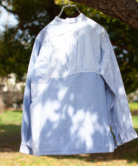 "あの頃よりも綺麗な青のブラウス" Blue blouse more beautiful than those days. Rebuild by vintages