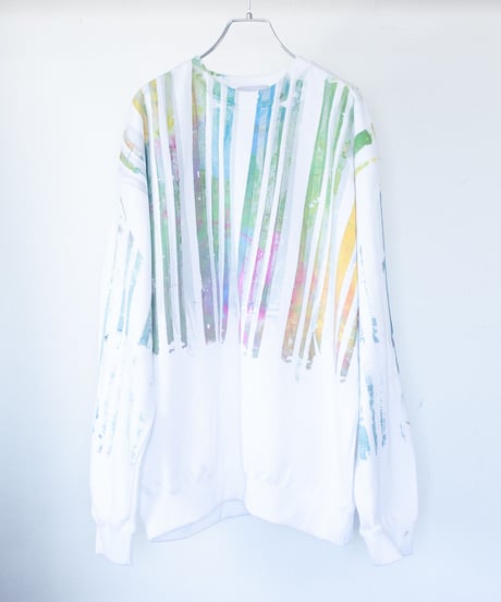 "あの花畑" Trainer by Analog silk screen overlay blurring hand-print