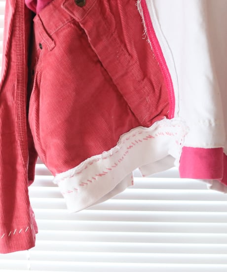 "少女の約束と記憶" Girl's promise and memory pink pullover, rebuild by vintages
