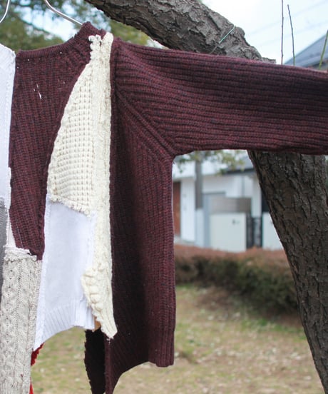 "くずれたルージュ"  Collapsed rouge Knit, Rebuild by vintages