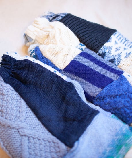 "つぎはぎのアームニット／レッグウォーマー 第二十四色" Arm Knit/Leg Warmers, Rebuild by vintages