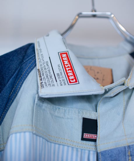 《nisai × soma komatsuno》"おわらない青 遊青編" Patchwork oversized jacket, Rebuild by vintage denims