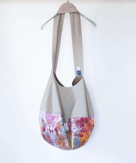 《0＜nisai+α≦Y》 Painted Ball bag / beige linen