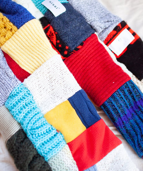 "つぎはぎのアームニット／レッグウォーマー 第四十四色" Arm Knit/Leg Warmers, Rebuild by vintages