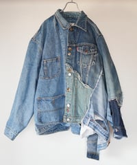 "あの日、青かっただけのデニムジャケット" Blue grunge jacket, Rebuild by vintages