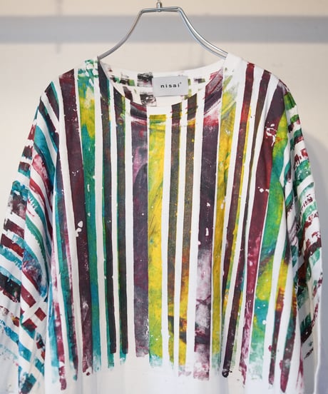 "色彩手刷りのTシャツ 2024年版 第八色" T-shirt with hand-printed colors