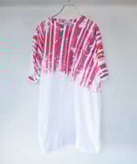 "赤い日差し" Red sunshine, Hand-printed silk-screen T-shirt