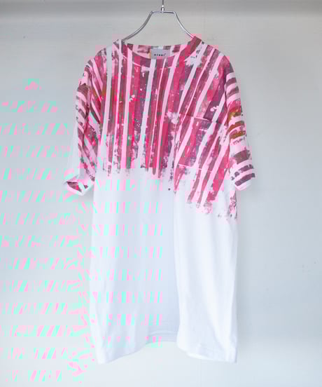 "赤い日差し" Red sunshine, Hand-printed silk-screen T-shirt