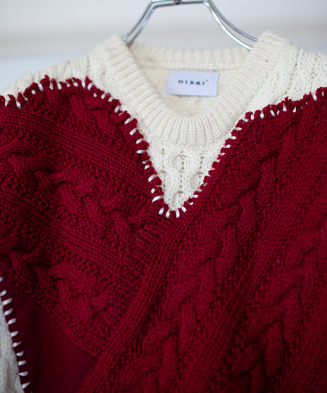 "つぎはぎのラブのセーター 第十三色" patchwork of kove knit, Rebuild by vintages