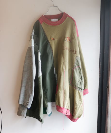 "柳と桃の不純異装交遊" Willow and peach pullover, reconstructed from mix vintages