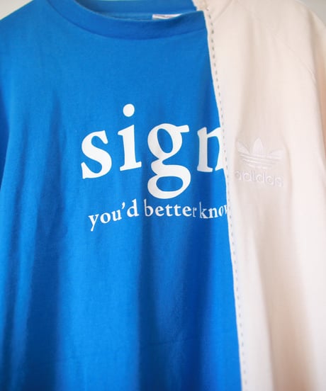 "空に向ける呼吸法" sigh T-shirt, Rebuild by vintages