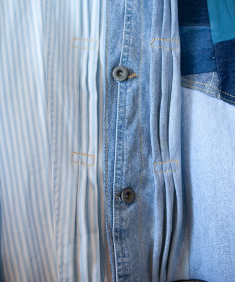 《nisai × soma komatsuno》"おわらない青 遊青編" Patchwork oversized jacket, Rebuild by vintage denims