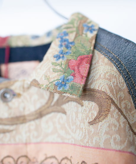 《nisai × soma komatsuno》"私だけの花" Patchwork oversized jacket, Rebuild by vintage rug and denim