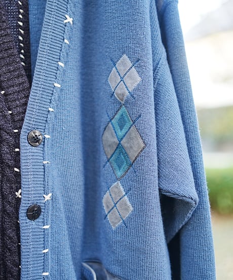"理と青のカーディガン" Reason and Blue Cardigan, rebuild by vintages